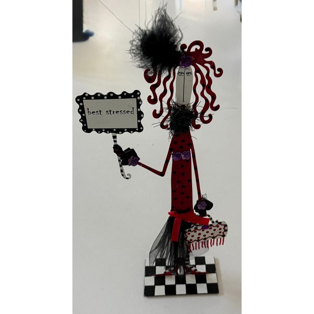 Joey Inc for Silvestri Best Stressed Metal Art Figurine Whimsical Red Black